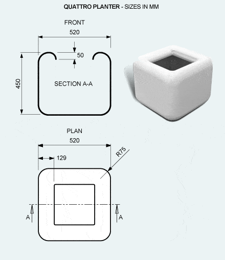 Specification - Quattro planter