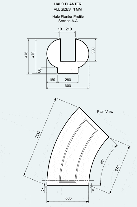 Specification - Halo planter