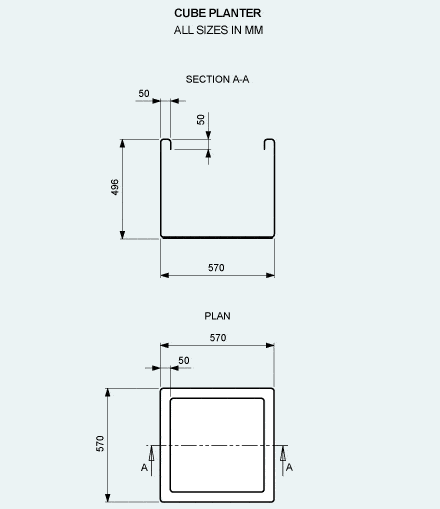 Specification - Cube planter