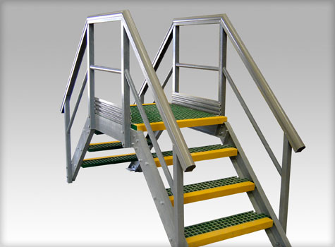 14. GRP Grating steps, part of a composite access system.